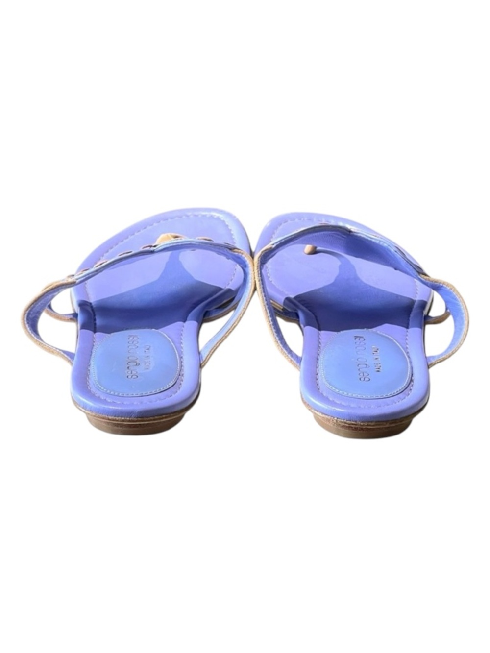 Sergio Rossi ❤︎︎ Heart Shaped Thong Leather Sandals ❤︎︎ Cornflower Blue ❤︎︎ 36 - Picture 6 of 16